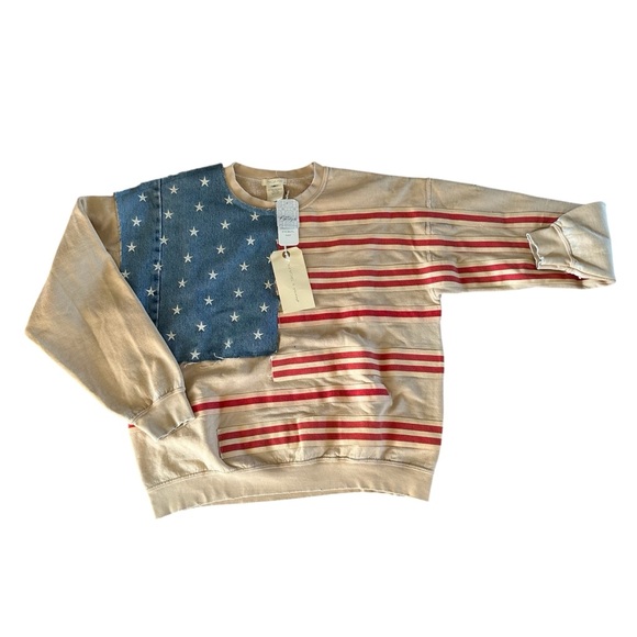 Free People X Tricia Fix Stripes And Stars Pullover Small - Picture 2 of 2